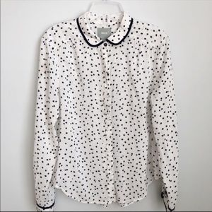 Anthropologie Maeve Art House Polka Dot Blouse